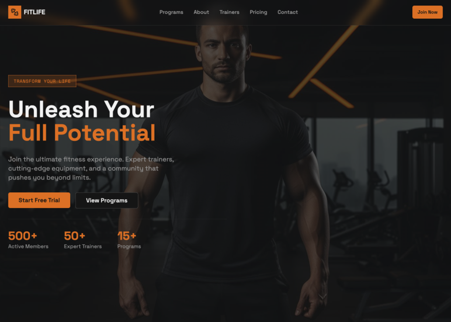 FitLife — розробка сайту фітнес-клубу · Boostanova